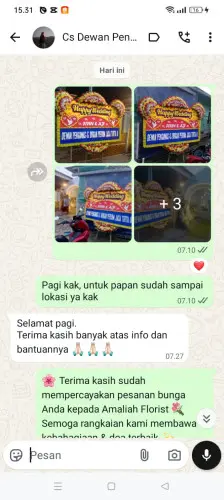 Testimonial Papan Bunga Pernikahan senopati